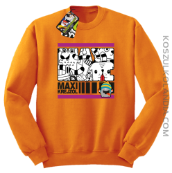 MAXI Krejzol Freaky Cartoon Red Doggy - Bluza męska standard bez kaptura pomarańcz 