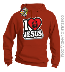 I love Jesus StickStyle - Bluza z kapturem - Pomarańczowy