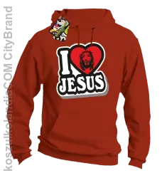 I love Jesus StickStyle - Bluza z kapturem - Pomarańczowy