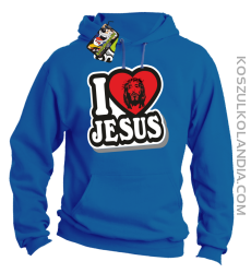 I love Jesus StickStyle - Bluza z kapturem - Niebieski