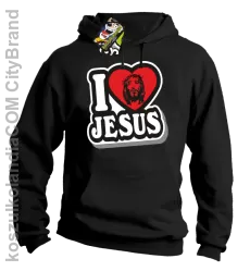 I love Jesus StickStyle - Bluza z kapturem - Czarny