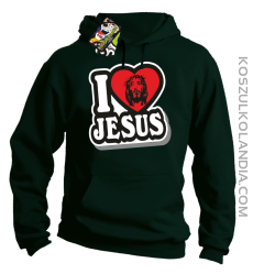 I love Jesus StickStyle - Bluza z kapturem - Butelkowy