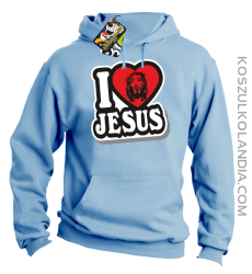 I love Jesus StickStyle - Bluza z kapturem - Błękitny