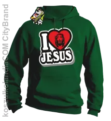 I love Jesus StickStyle - Bluza z kapturem - Zielony