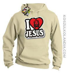 I love Jesus StickStyle - Bluza z kapturem - Beżowy