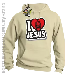 I love Jesus StickStyle - Bluza z kapturem - Beżowy