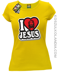 I love Jesus StickStyle - Koszulka Damska - Żółty