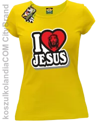 I love Jesus StickStyle - Koszulka Damska - Żółty