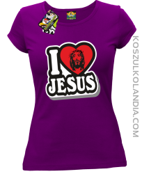 I love Jesus StickStyle - Koszulka Damska - Fioletowy