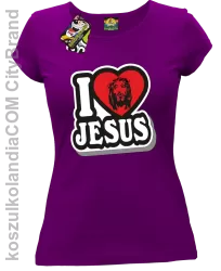 I love Jesus StickStyle - Koszulka Damska - Fioletowy