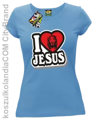 I love Jesus StickStyle - Koszulka Damska - Błękitny