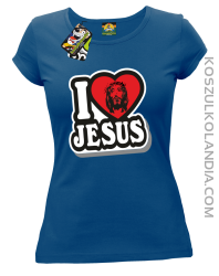 I love Jesus StickStyle - Koszulka Damska - Niebieski