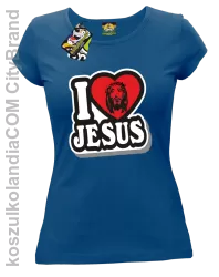 I love Jesus StickStyle - Koszulka Damska - Niebieski