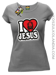 I love Jesus StickStyle - Koszulka Damska - Szary