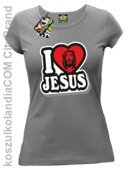 I love Jesus StickStyle - Koszulka Damska - Szary