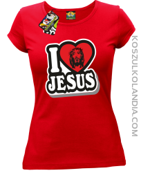 I love Jesus StickStyle - Koszulka Damska - Czerwony