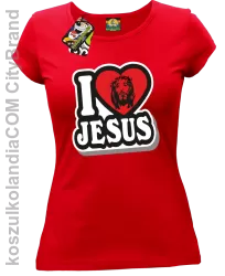 I love Jesus StickStyle - Koszulka Damska - Czerwony