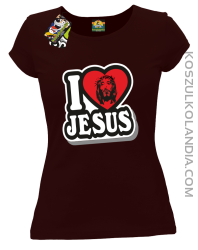 I love Jesus StickStyle - Koszulka Damska - Brązowy