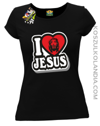 I love Jesus StickStyle - Koszulka Damska - Czarny