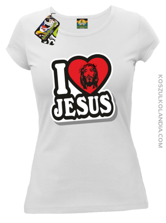 I love Jesus StickStyle - Koszulka Damska - Biały