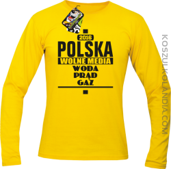 POLSKA WOLNE MEDIA WODA PRĄD GAZ - Longsleeve Męski - Żółty