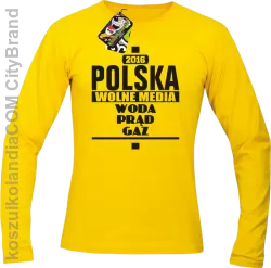 POLSKA WOLNE MEDIA WODA PRĄD GAZ - Longsleeve Męski - Żółty