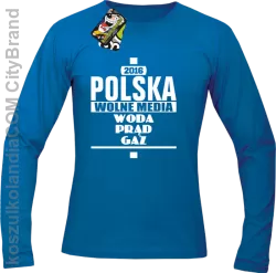 POLSKA WOLNE MEDIA WODA PRĄD GAZ - Longsleeve Męski - Niebieski