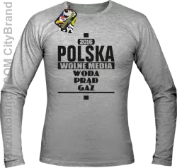 POLSKA WOLNE MEDIA WODA PRĄD GAZ - Longsleeve Męski - Melanż