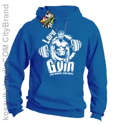 LORD Gym Stop wishing Start Doing - Bluza męska z kapturem niebieska 