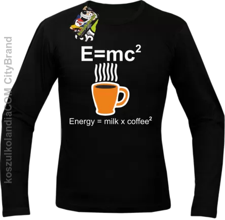 E = mc2 - Longsleeve męski czarna