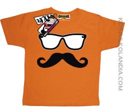 Wąs w okularach - koszulka dziecięca - pomarańczowy