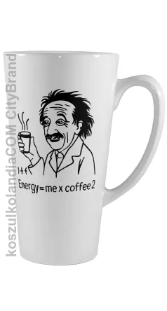 Albert Einstein Energy = Me x coffee2  - ceramiczny kubek latte 450ml