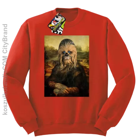 Mona Lisa Chewbacca CZUBAKA - Bluza męska standard bez kaptura czerwona 