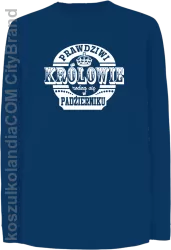 Prawdziwi królowie rodzą się w październiku - Longsleeve dziecięcy niebieski