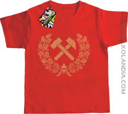 Pyrlik i żelazko znak górniczy herb górnictwa - Koszulka dziecięca czerwony 