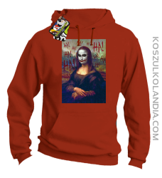 Mona Lisa Hello Jocker - Bluza męska z kapturem pomarańcz 