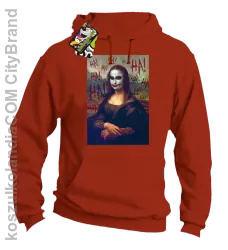 Mona Lisa Hello Jocker - Bluza męska z kapturem pomarańcz 