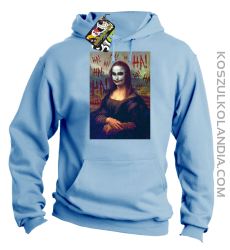 Mona Lisa Hello Jocker - Bluza męska z kapturem błękit 
