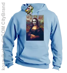 Mona Lisa Hello Jocker - Bluza męska z kapturem błękit 