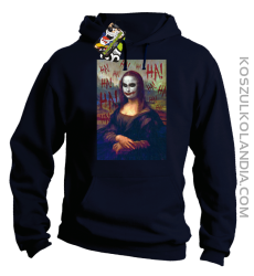 Mona Lisa Hello Jocker - Bluza męska z kapturem granat