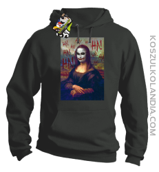 Mona Lisa Hello Jocker - Bluza męska z kapturem szara
