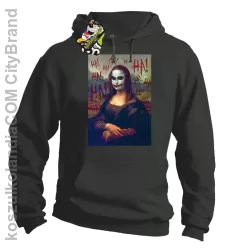 Mona Lisa Hello Jocker - Bluza męska z kapturem szara
