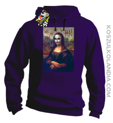 Mona Lisa Hello Jocker - Bluza męska z kapturem fiolet 