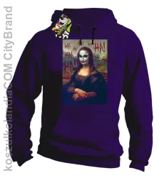 Mona Lisa Hello Jocker - Bluza męska z kapturem fiolet 