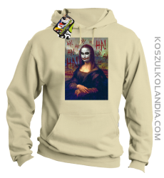 Mona Lisa Hello Jocker - Bluza męska z kapturem beżowa 