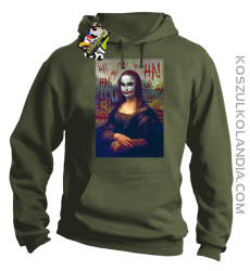 Mona Lisa Hello Jocker - Bluza męska z kapturem khaki 