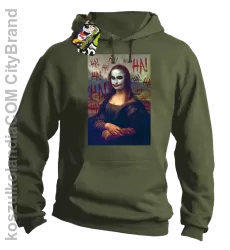 Mona Lisa Hello Jocker - Bluza męska z kapturem khaki 