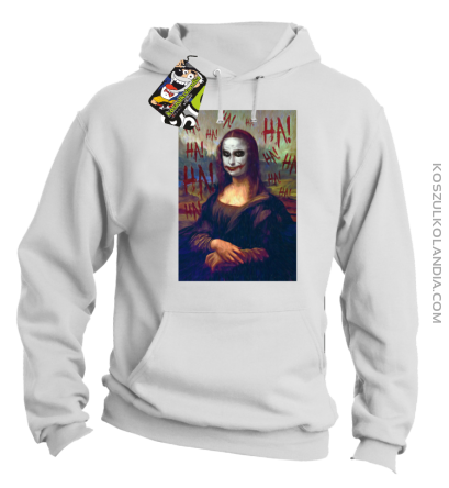Mona Lisa Hello Jocker - Bluza męska z kapturem biała 