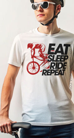 Eat Sleep Ride Repeat - koszulka męska na rower