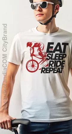 Eat Sleep Ride Repeat - koszulka męska na rower